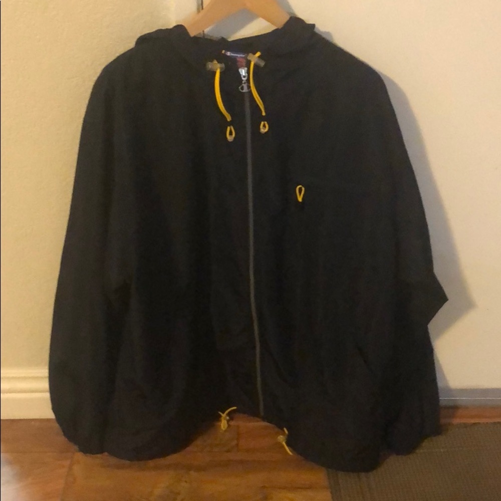 Black with yellow trim windbreaker